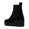 Fly London Oil Suede Black Pull-On Platform Wedges Boots