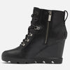 Womens Sorel Joan Uptown Lace Natureb Shearling Wedge Heel Ankle Boots