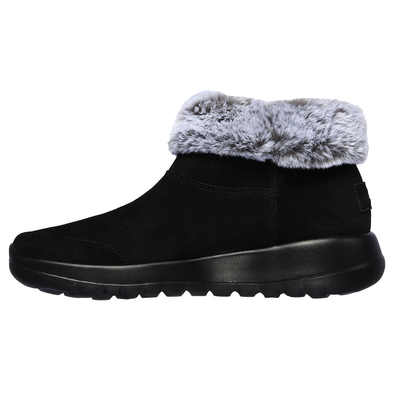 Womens Skechers ON-THE-GO JOY SAVVY Suede Winter Warm Faux Fur Zip Snow Ankle Boots