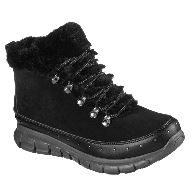 Womens Skechers SYNERGY COZY STUD Winter Warm Cozy Faux Fur Snow Ankle Boots