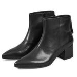 Womens Vagabond Mya Leather Pointed Toe Block Heel Comfort Work Smart Fashion Ankle Boots