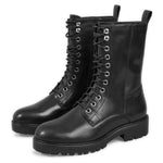 Womens Vagabond Kenova Leather Winter Army Combat Brogue Lace Up Mid Boots