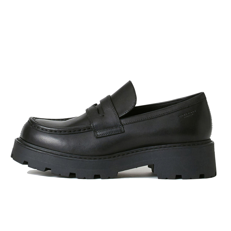 Womens Vagabond Cosmo 2.0  Black  Leather Chunky Sole Loafers