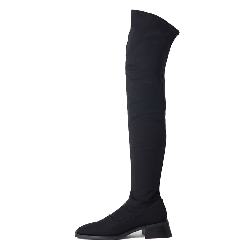 Womens Vagabond Blanca Stretchy Textile Block Heels Over-Knee Boots