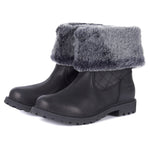 Womens Barbour Hareshaw Leather Waterproof Winter Warm Faux Fur Snow Boots