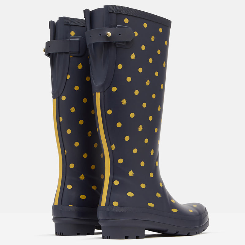 Womens Joules Welly Print Tall Rubber Waterproof Festival Fashion