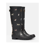 Womens Welly Print Joules Black DogWellies Ladies Wellingtons
