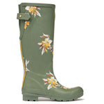 Womens Joules Welly Print Wellies Khaki Floral Rubber Wellingtons