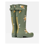 Womens Joules Welly Print Wellies Khaki Floral Rubber Wellingtons
