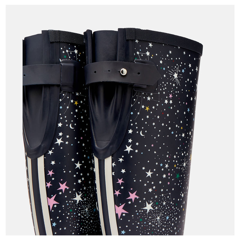 Womens Joules Welly Print Navy Stars Rubber Ladies Wellingtons