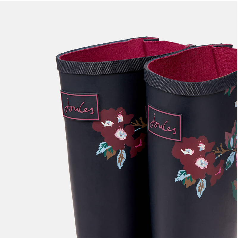 Womens Joules Welly Print Navy FloralsWellies Rubber Wellingtons