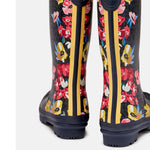 Womens Joules Welly Print Navy Floral LeopardRubber Wellingtons